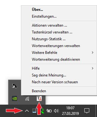 TastenTrick Icon in der Taskleiste